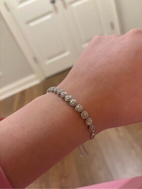 Diamond Bolo Bracelet 1/5 ct tw Round-cut Sterling Silver